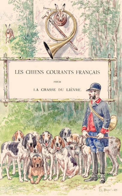 Illustration tirée de l'ouvrage Les Chiens courants français pour la chasse du lièvre (1866) - E. de Vézins - Forestié (Montauban)